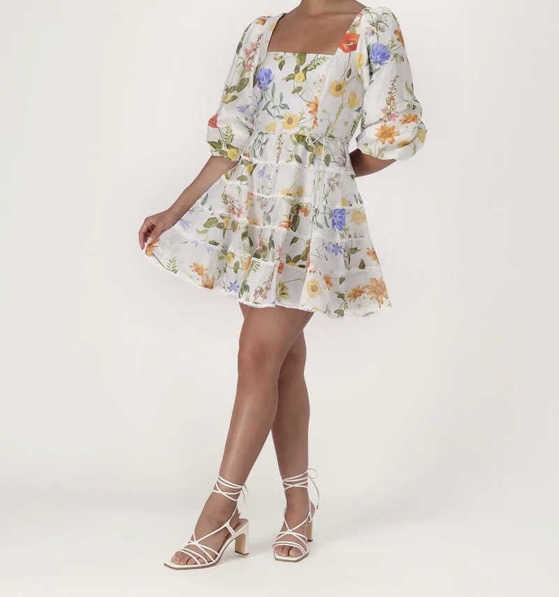 Affordable Forever New Esmie Tiered Floral Skater Dress