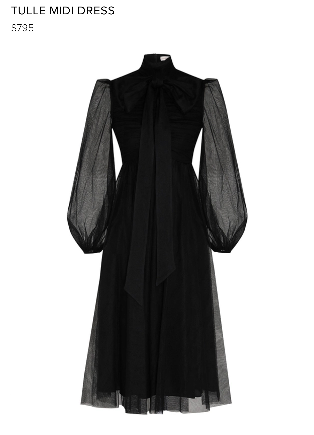 Rental Zimmermann Tulle Bow Midi Dress