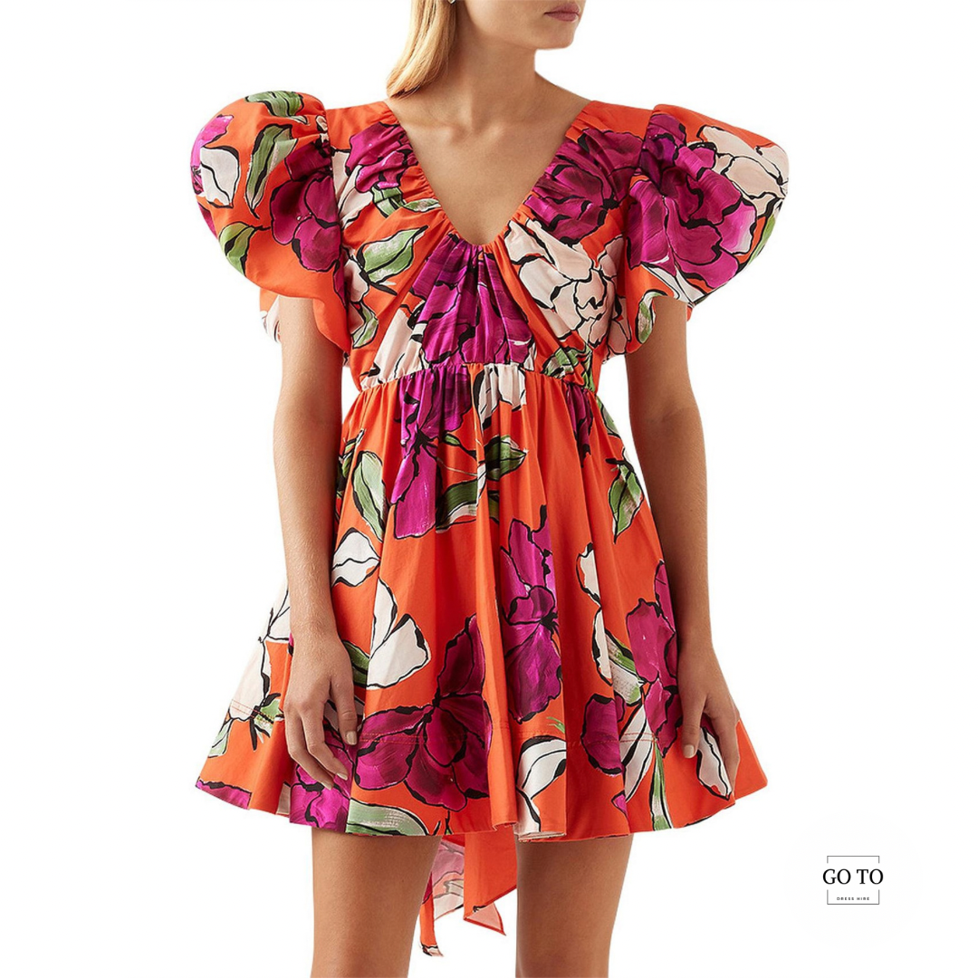 Designer rental Aje Gretta Bow Back Mini Dress