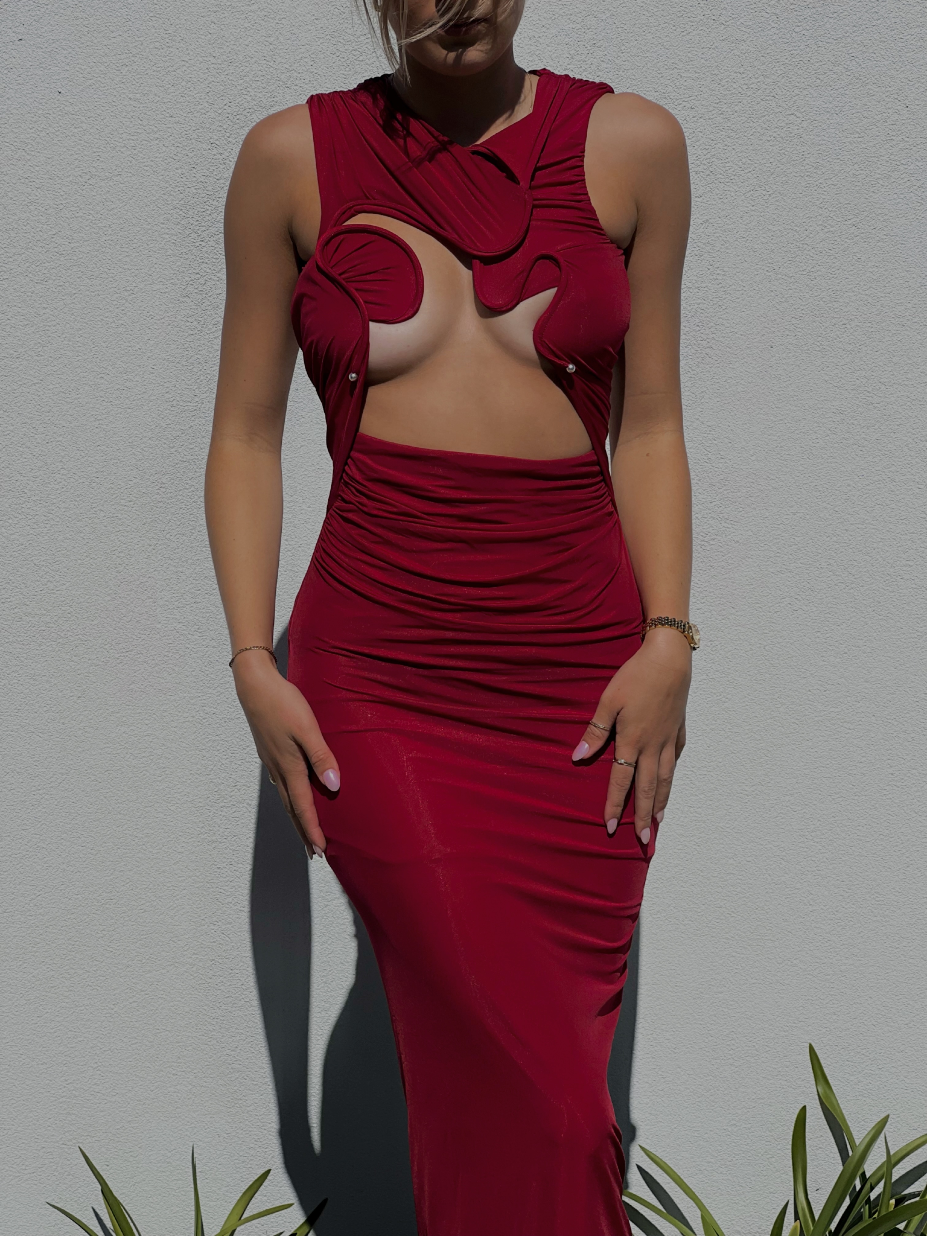 Hire a Christopher Esber Venus Tank Dress In Cherry