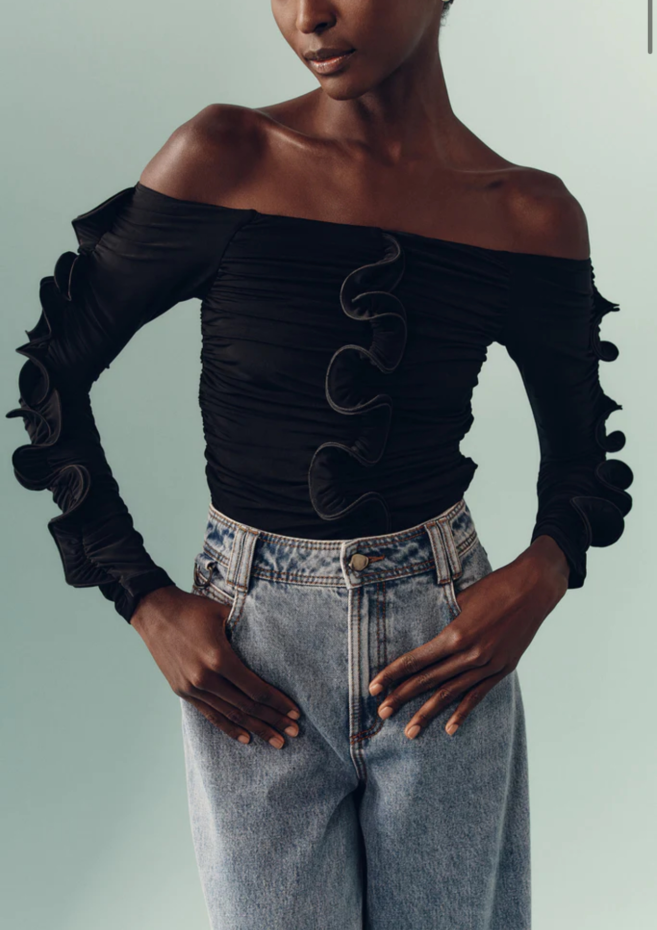 Designer rental Aje Regenerate Gathered Jersey Top