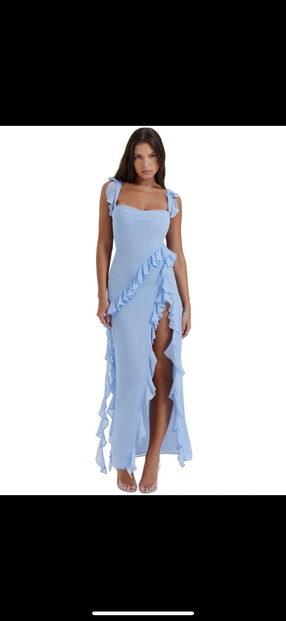 Cheap designer House Of Cb Ariela Ruffle Maxi Dress In Soft Blue