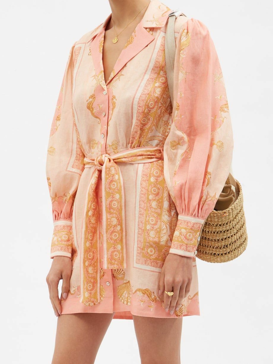 Loan a Alemais Alemais Ursula Mini Shirtdress In Pink 6