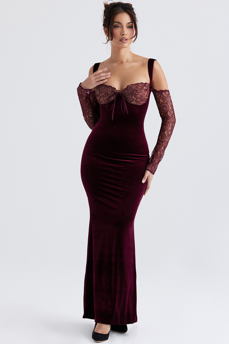 Hire a House Of Cb Ivy Burgundy Red Cherry Lace