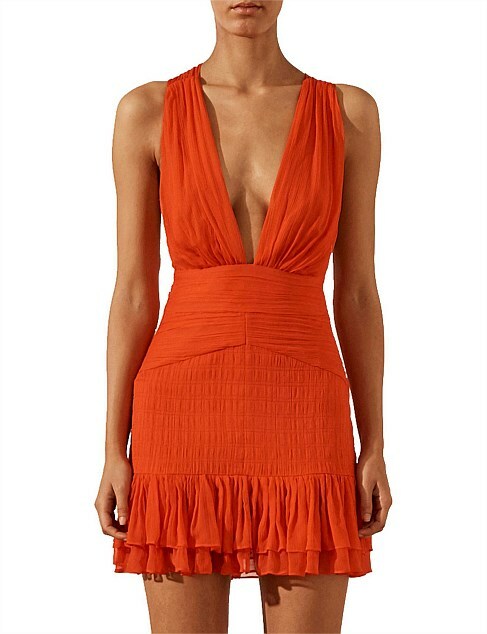 Affordable Shona Joy Leilani Plunged Tie Back Mini Dress