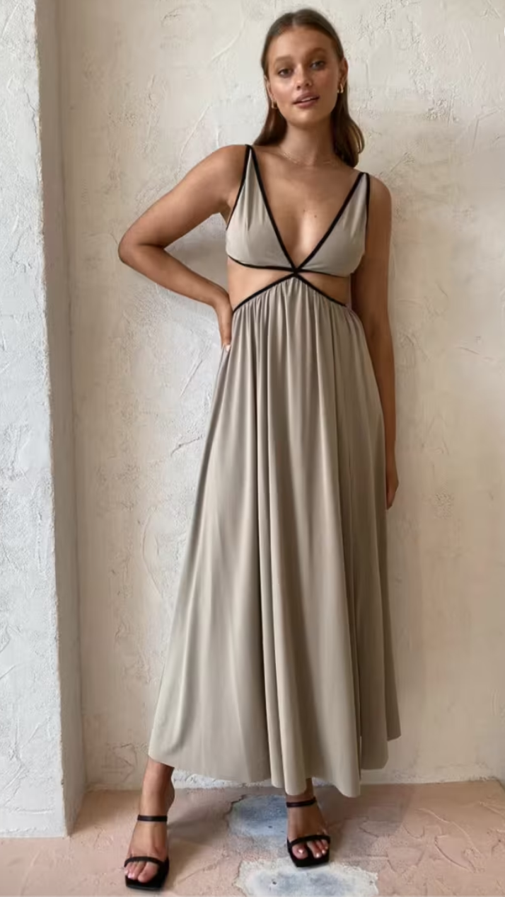 Affordable Bec & Bridge Bec & Bridge Sesame Cut Out Maxi Dress Sesame Beige Size 8