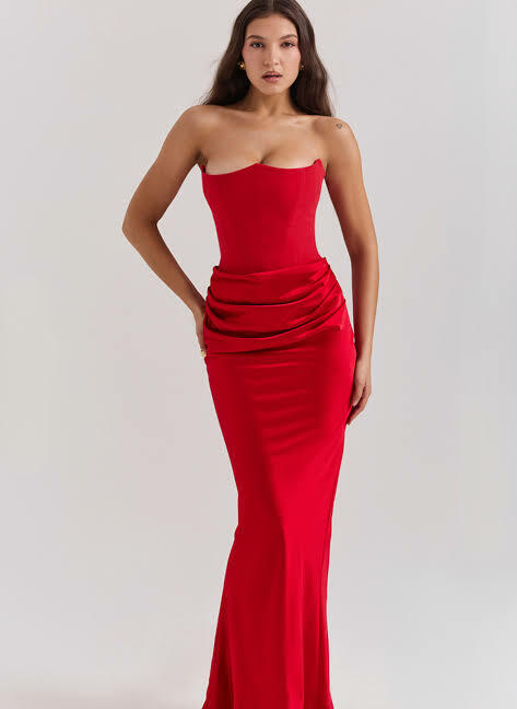 Hire a House Of Cb Persephone Red Corset Dress