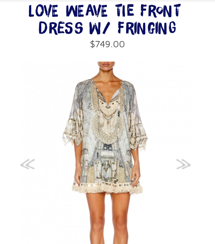 Loan a Camilla Love Weave Tie Front Dress With Fringing
