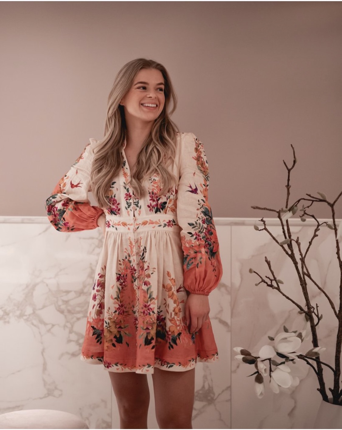 Rental Zimmermann Tropicana Plunge Mini Dress