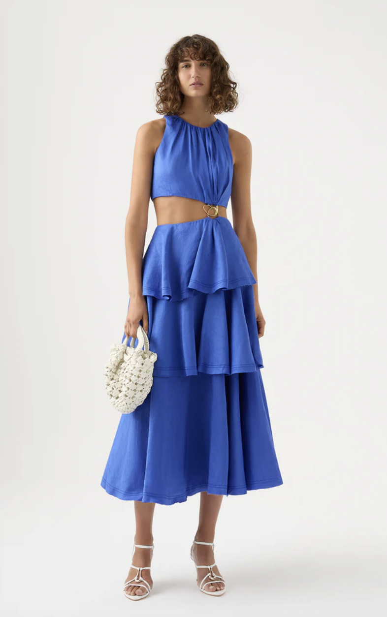 Cheap designer Aje Wave Cut Out Ring Midi Dress