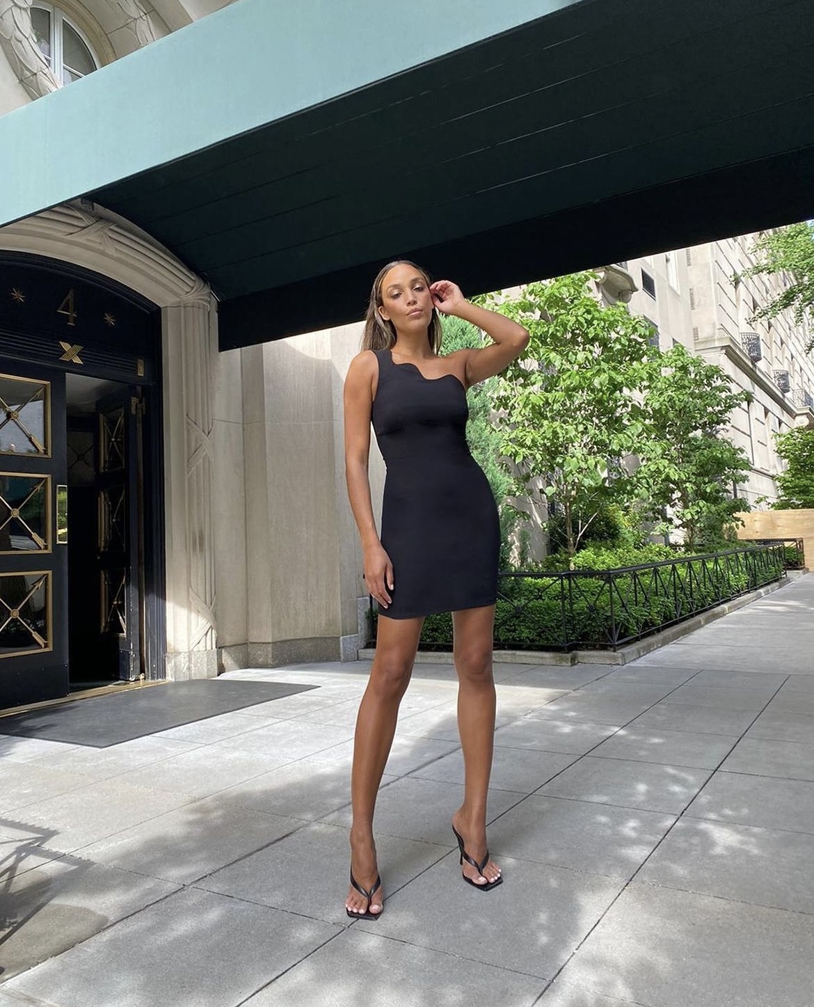 Rental By Johnny By Johnny Wave One Shoulder Mini Dress Black Size 8