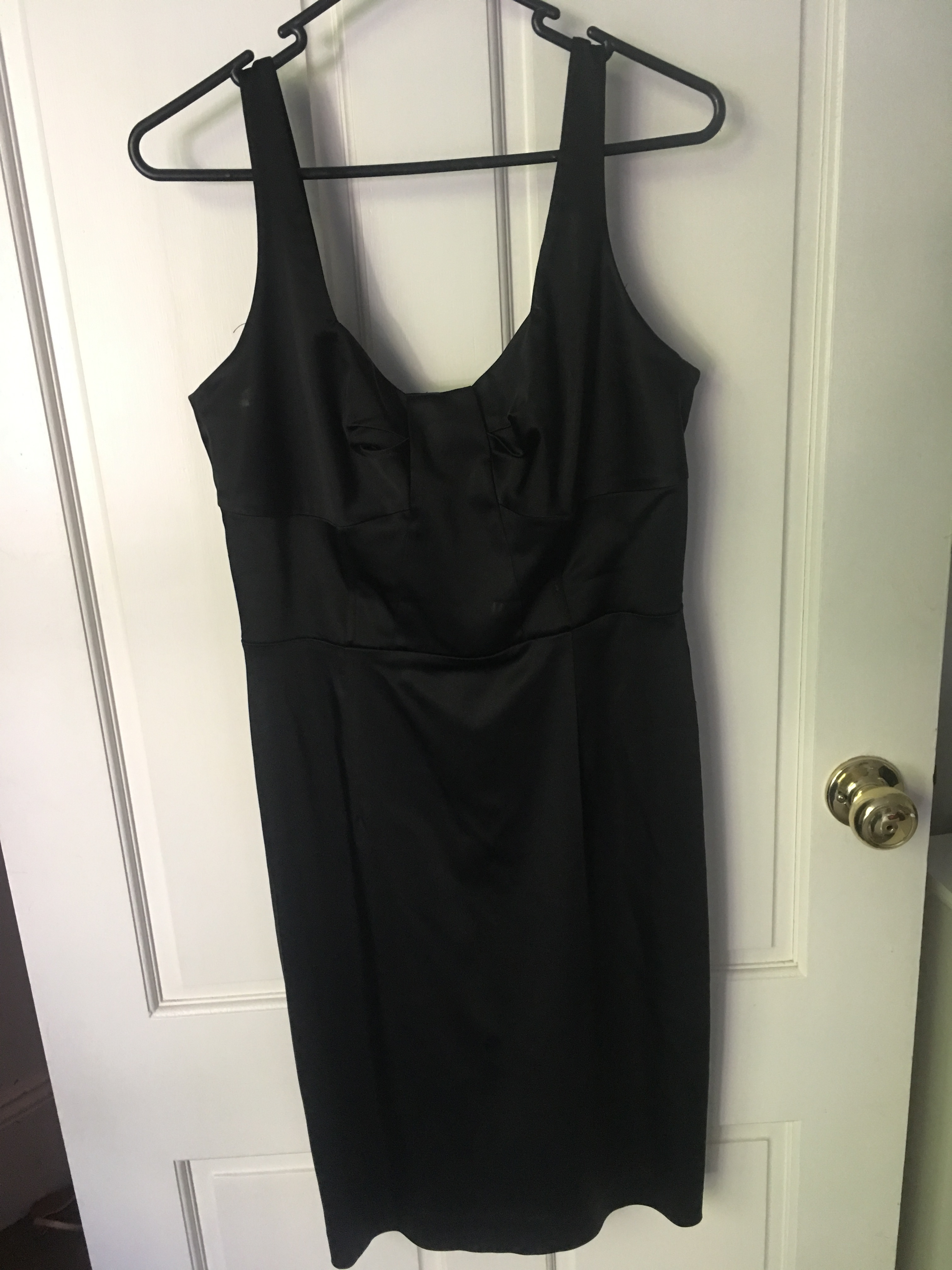Borrow a Calvin Klein Black Satin Fitted Cocktail Dress