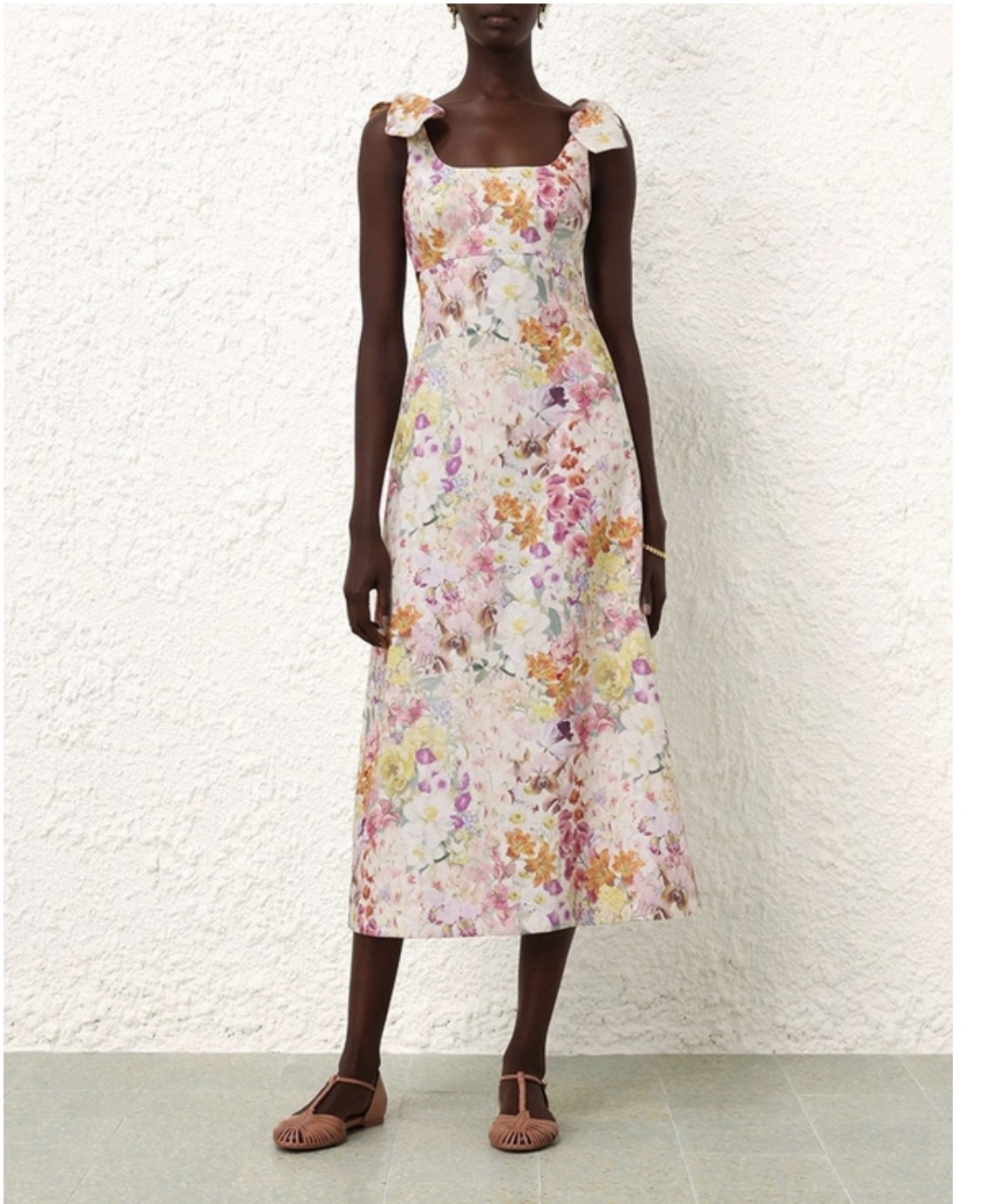 Designer rental Zimmermann Harmony Tie Shoulder Midi