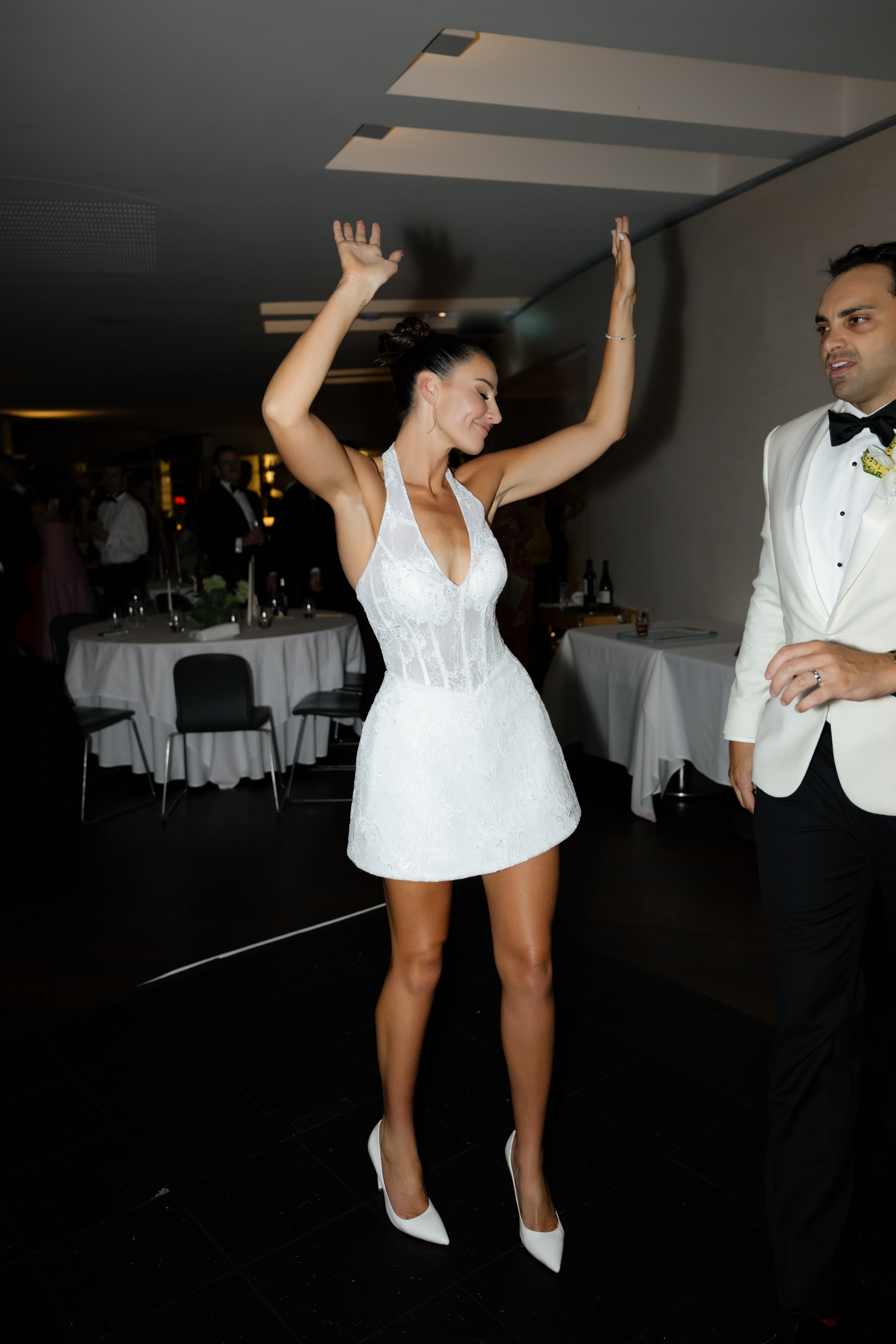 Hire a Miss Saryta Custom Bridal Mini Dress