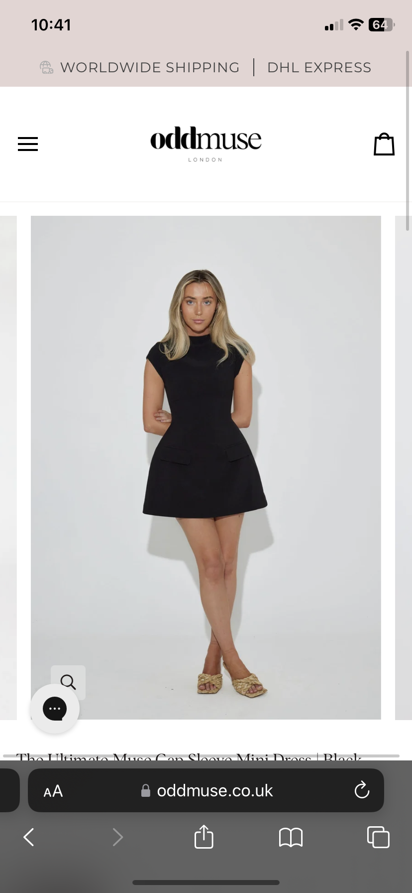 Cheap designer Odd Muse The Ultimate Muse Cap Sleeve Mini Dress Black