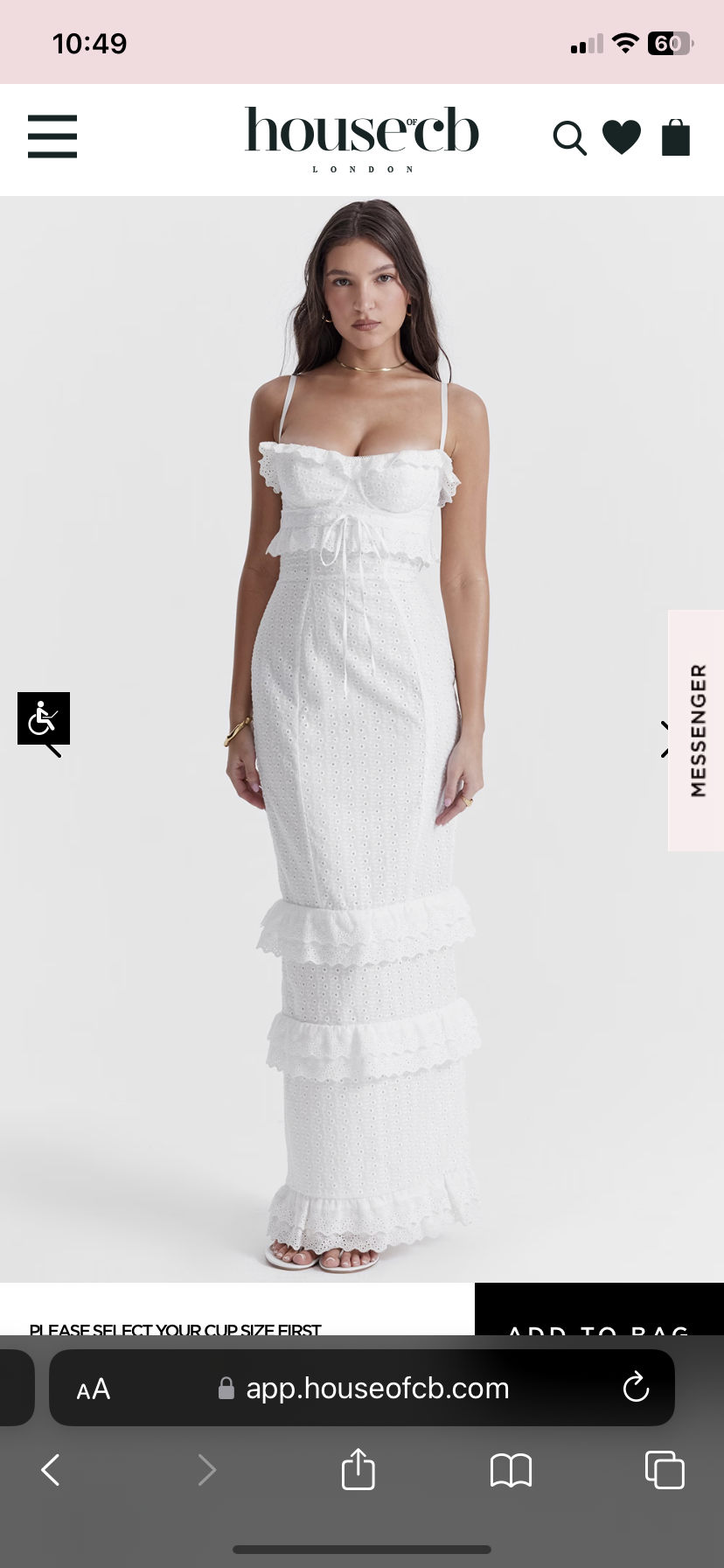 For rent a House Of Cb Eve White Broderie Maxi Dress