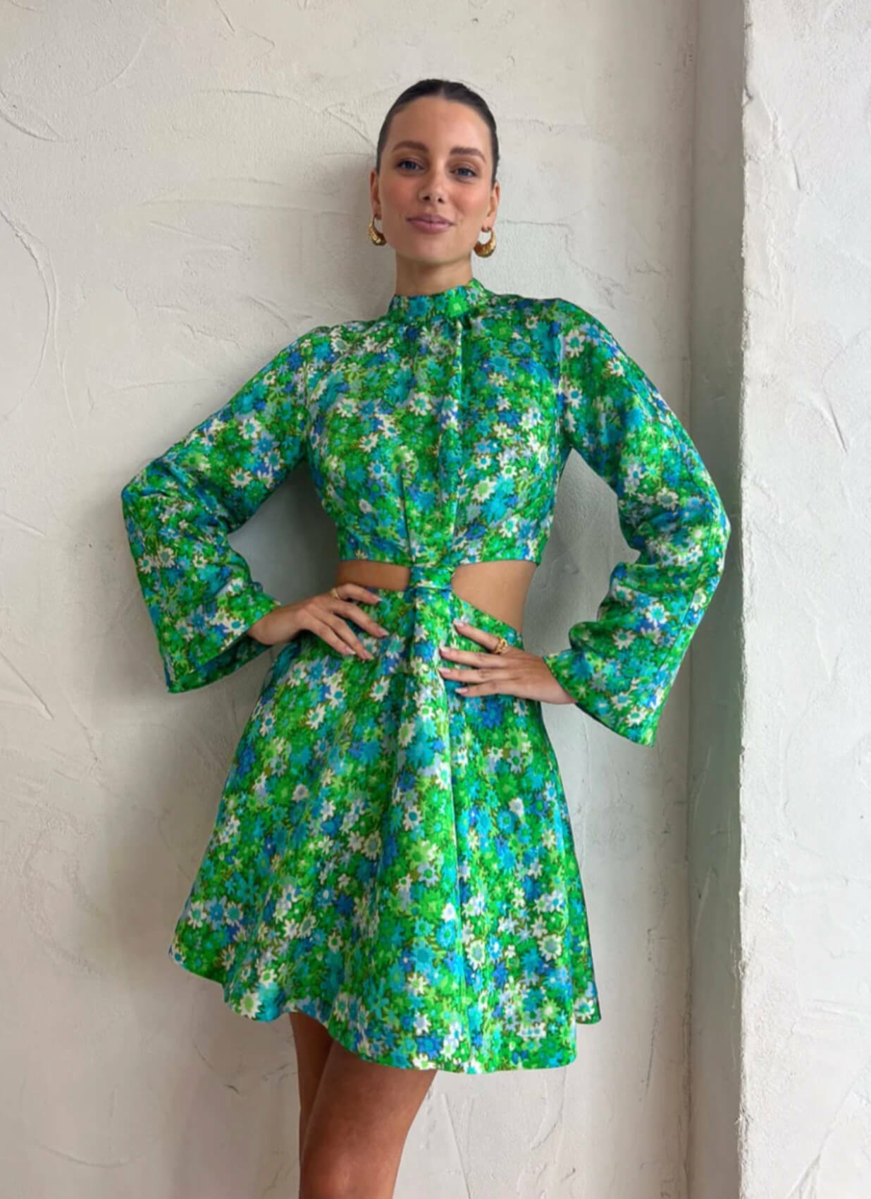 Borrow a Alemais Cassandra Cut Out Mini Turquoise