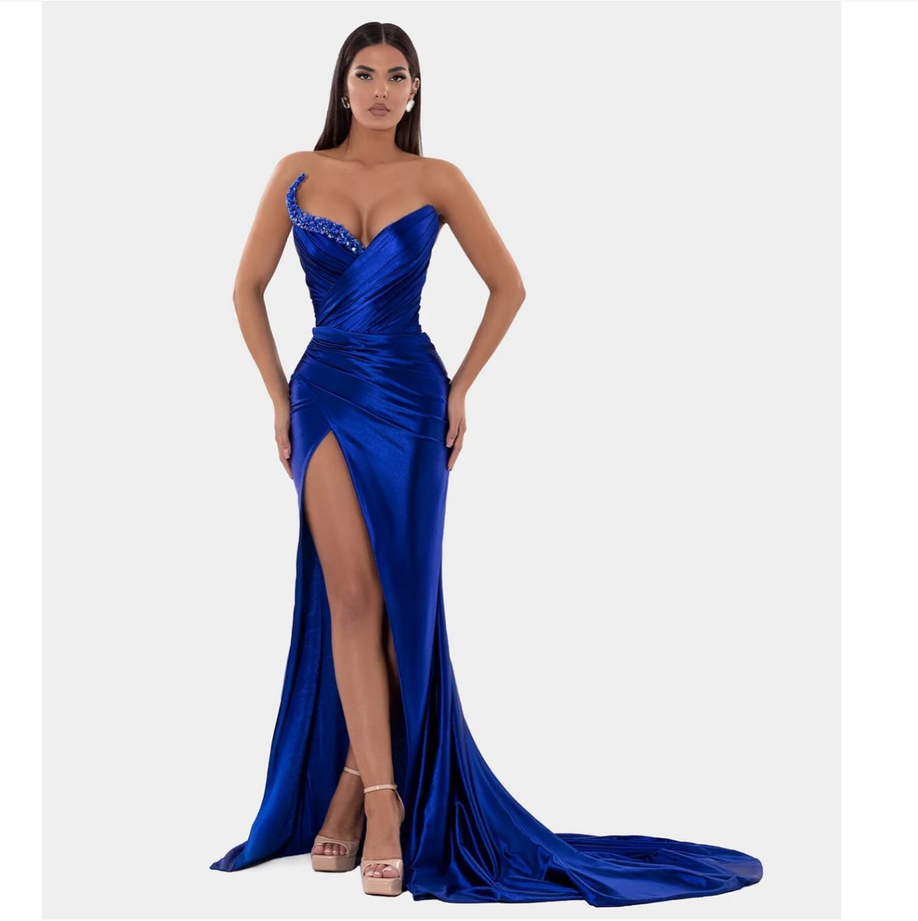 Cheap designer Albina Dyla Royal Blue Dress