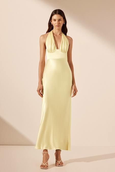 Cheap designer Shona Joy La Lune Plunged Halter Midi Dress
