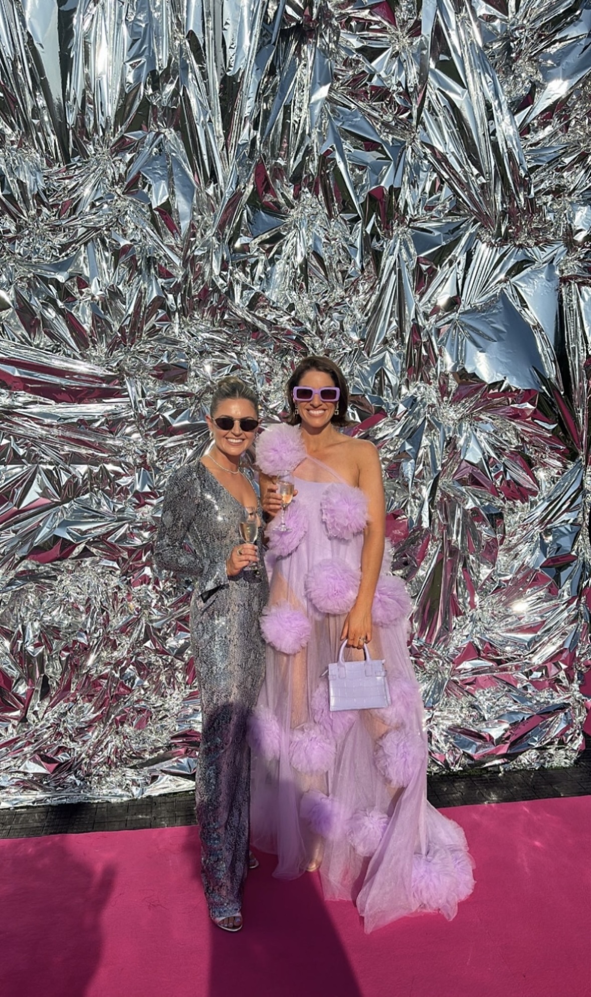 Designer rental Mew Mews Purple Pom Pom Dress