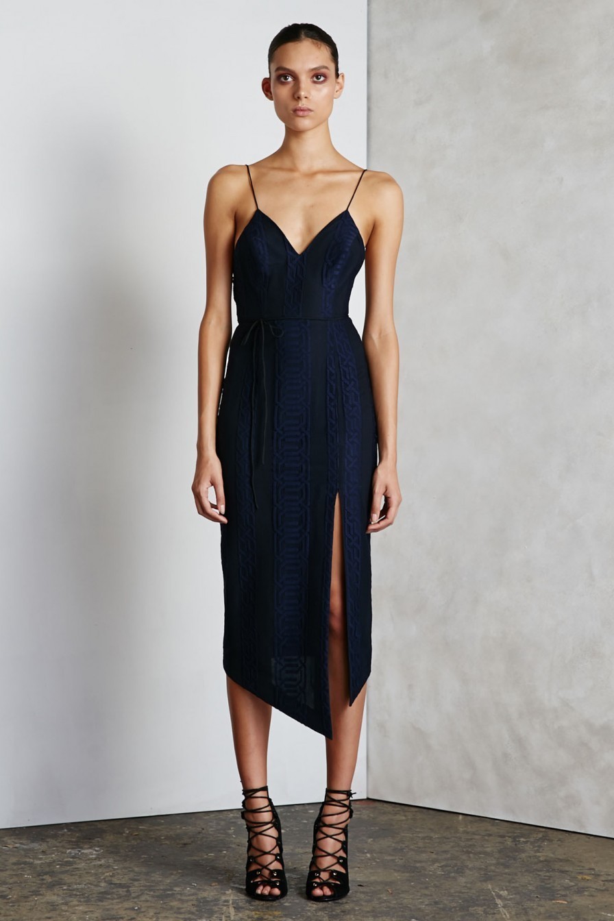 Rental Shona Joy Crete Lace Up Cocktail Midi Dress