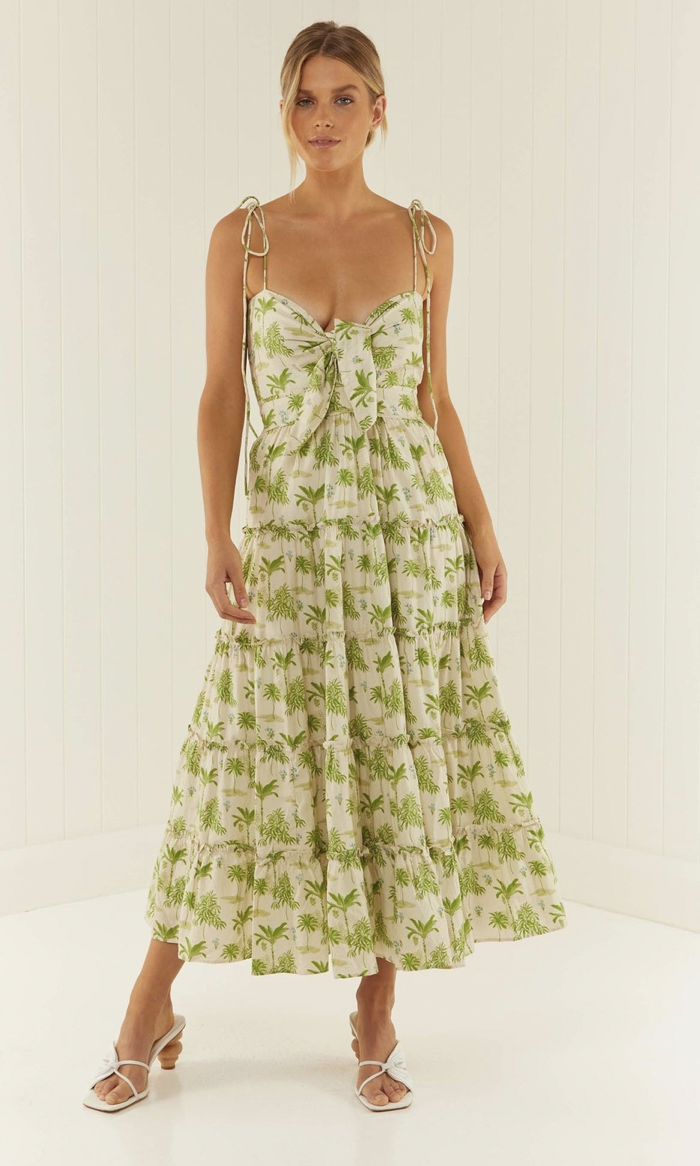 For rent a Palm Noosa James Dress In Green Palms