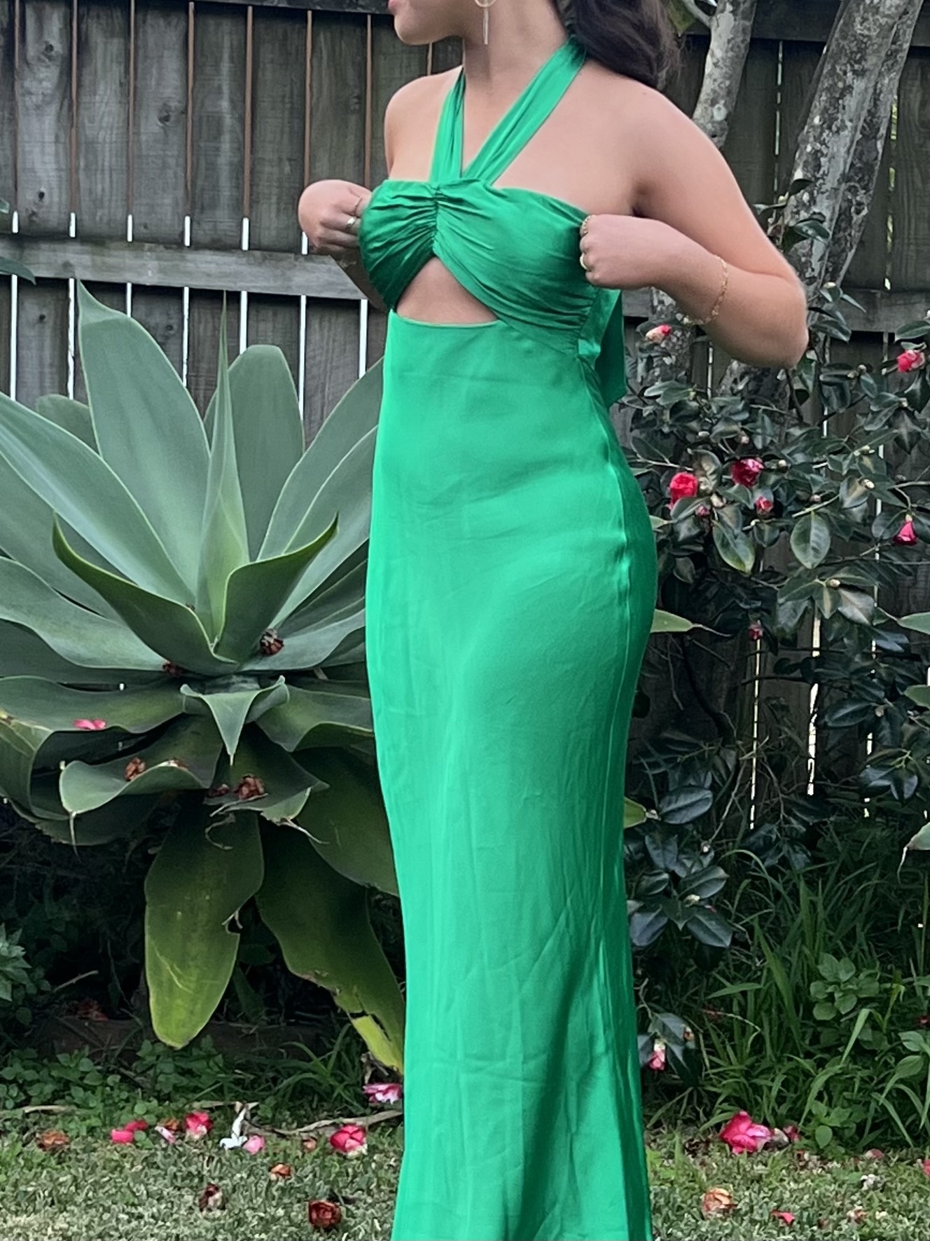 Formal rental Shona Joy Lana Ruched Halter Dress