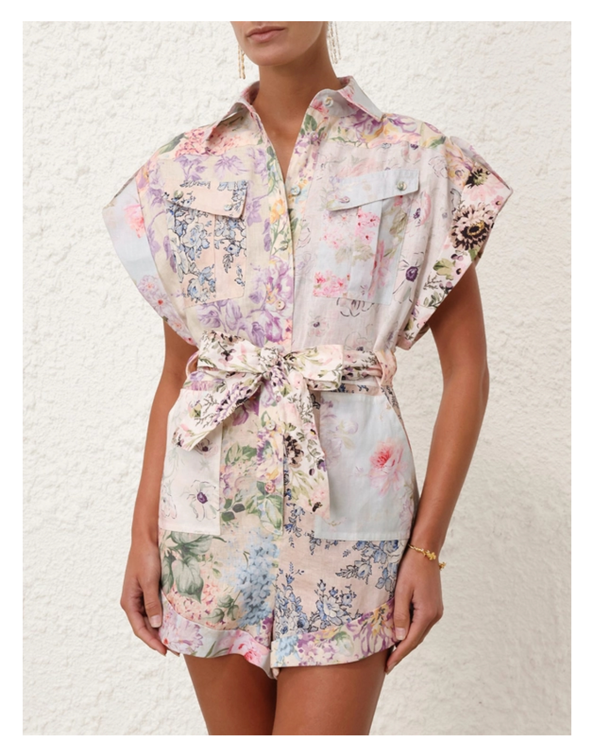 Affordable Zimmermann Halliday Cuffed Playsuit