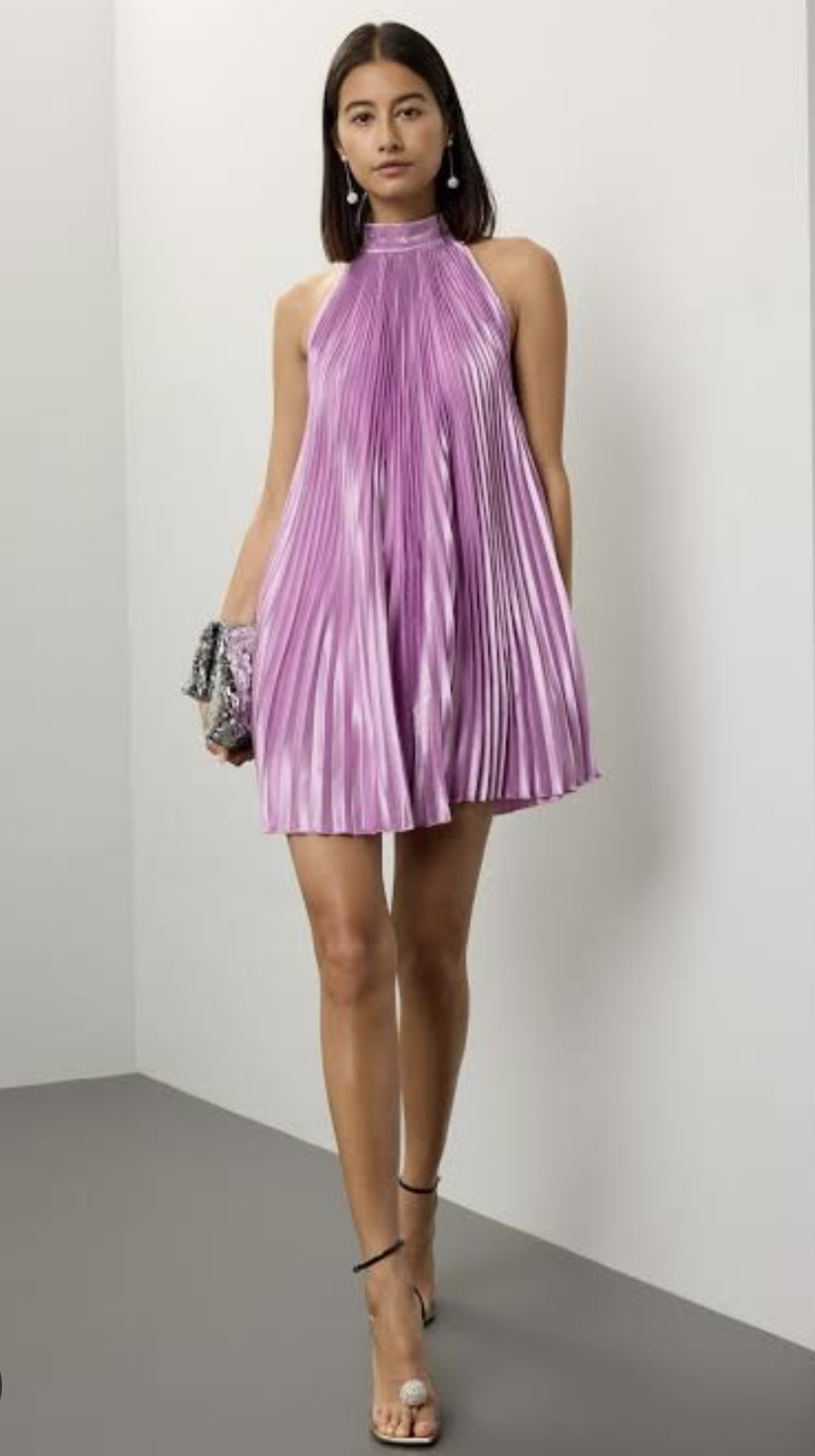 Hire a Lidee Amour Mini Halter Neck Dress In Violet