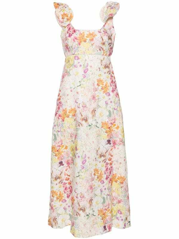 Rent a Zimmermann Zimmermann Harmony Tie Shoulder Midi Dress