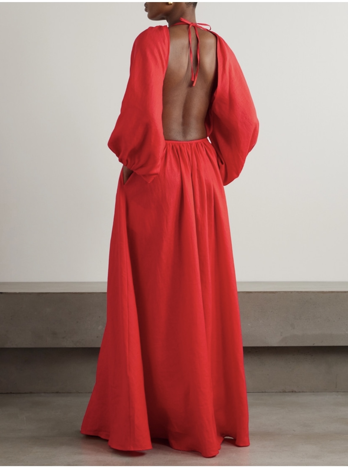 Affordable Bernadette Fran Open Back Linen Maxi