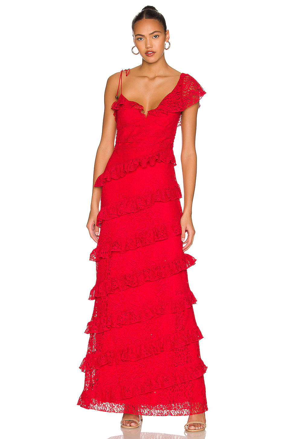Designer rental Tularosa Tularosa Kristen Lace Gown Red Size 6