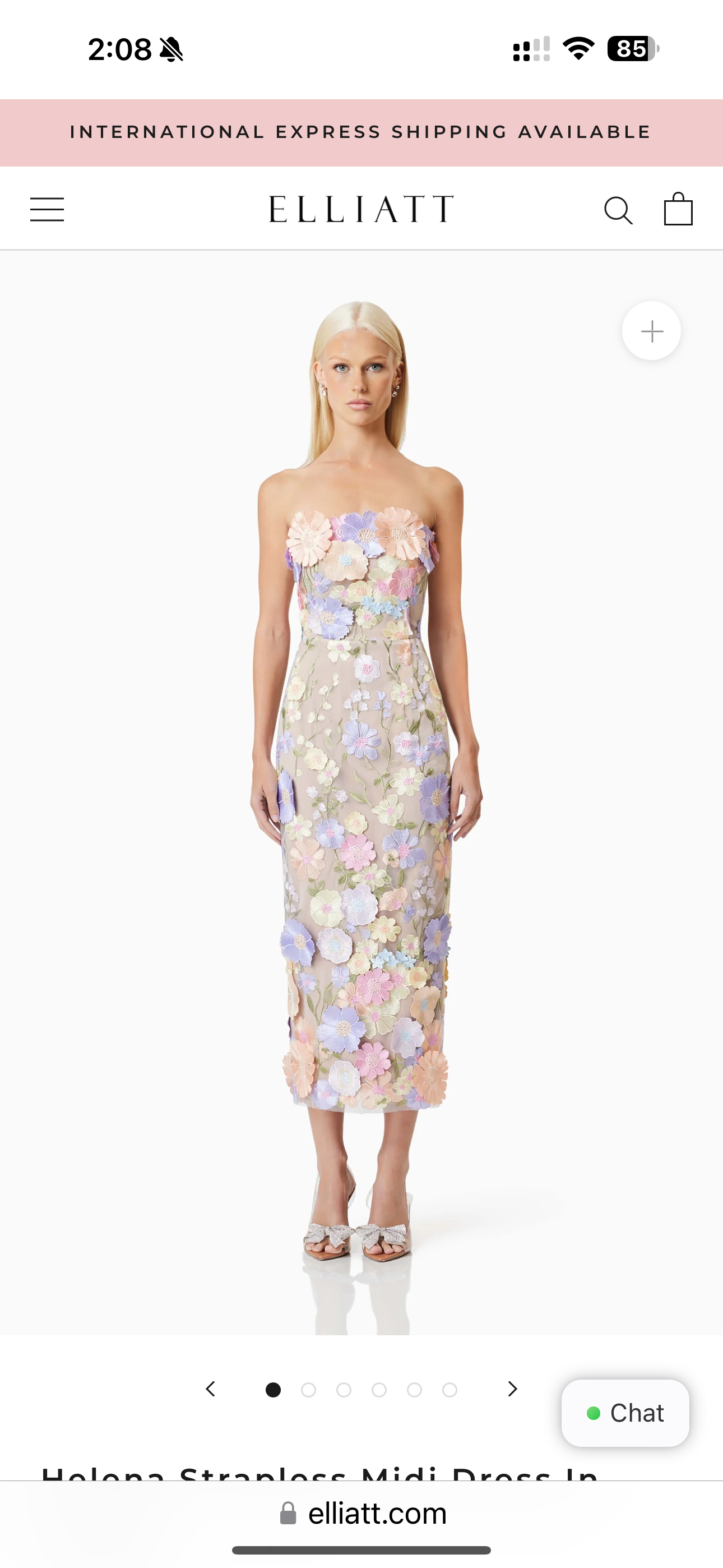 Loan a Elliatt Helena Strapless Midi Dress In Purple