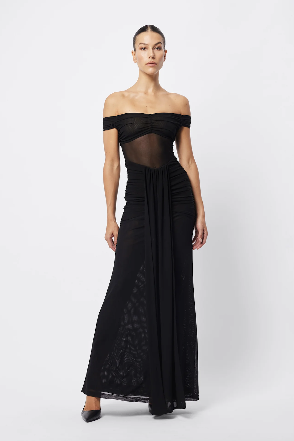 Borrow a Mossman Rebound Off Shoulder Maxi Dress