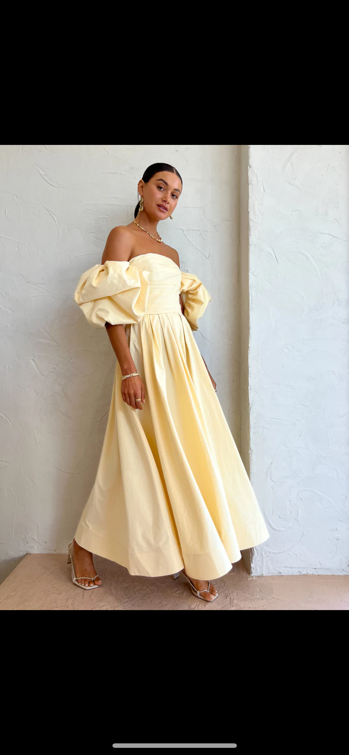 Cheap designer Leo Lin Matilda Puff Sleeve Midi Dress