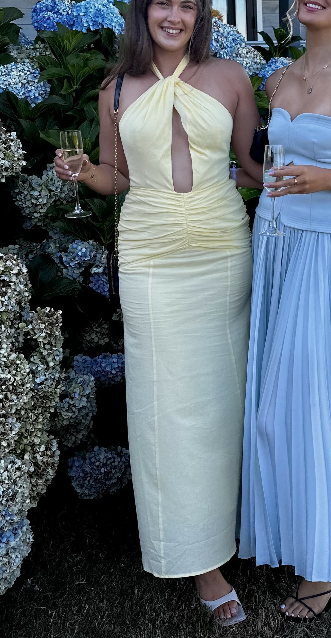 Hire a Venroy Yellow Halter Neck Cutout Dress Size M