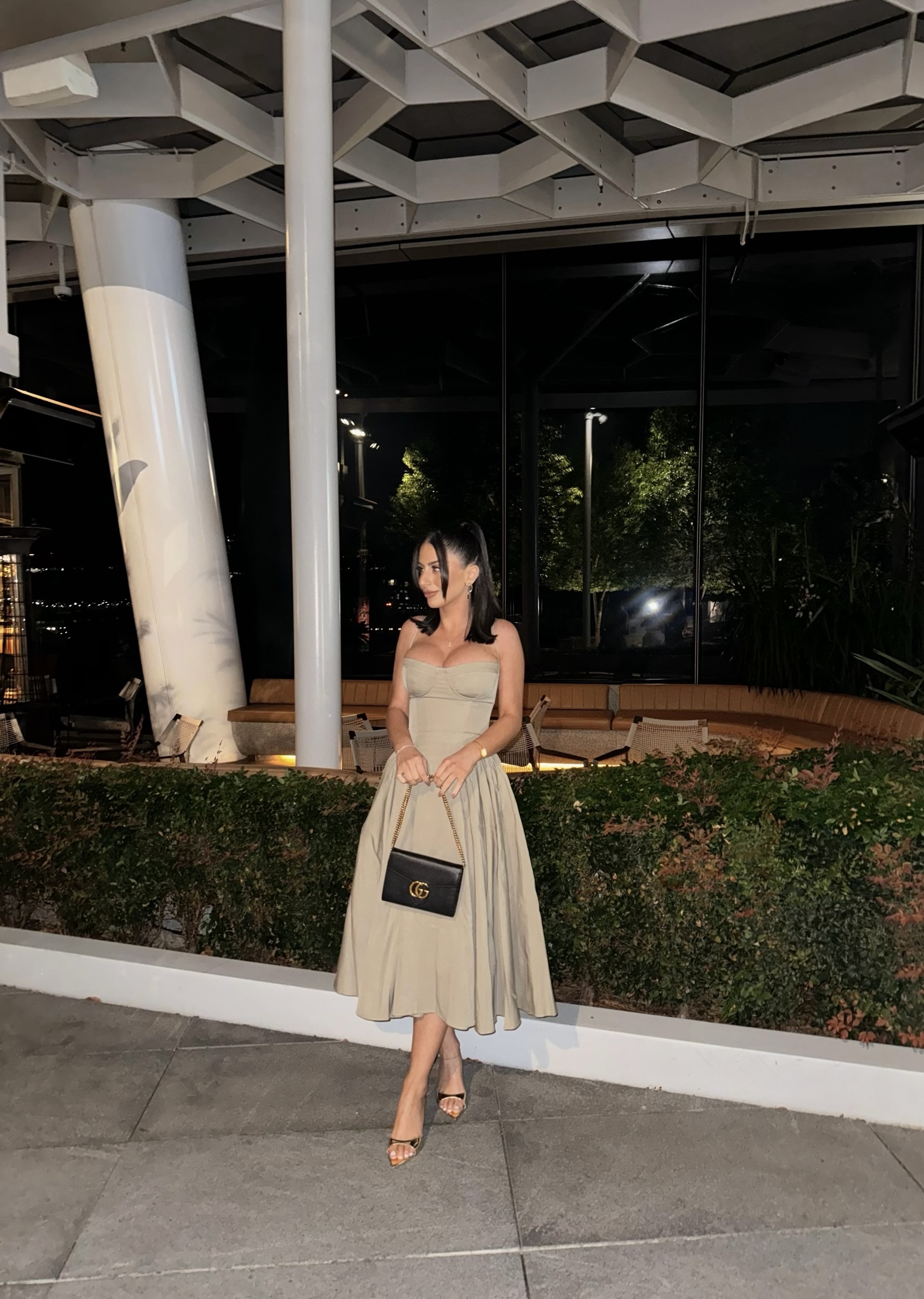 Rental House Of Cb Samaria Taupe Corset Sundress