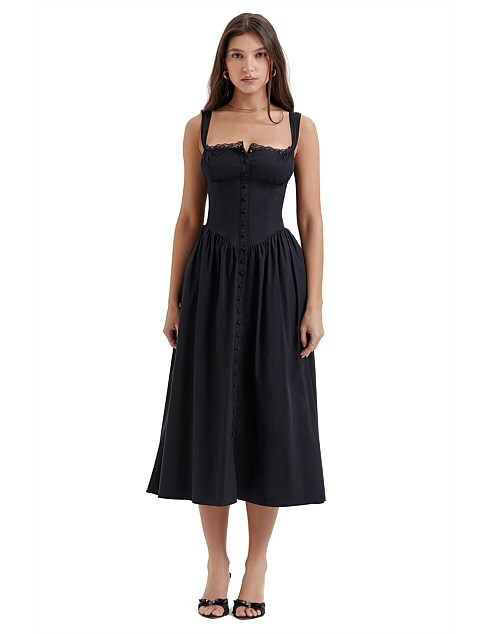 For rent a House Of Cb Tatiana Black Midi Sundress In Size M / Au 8 10
