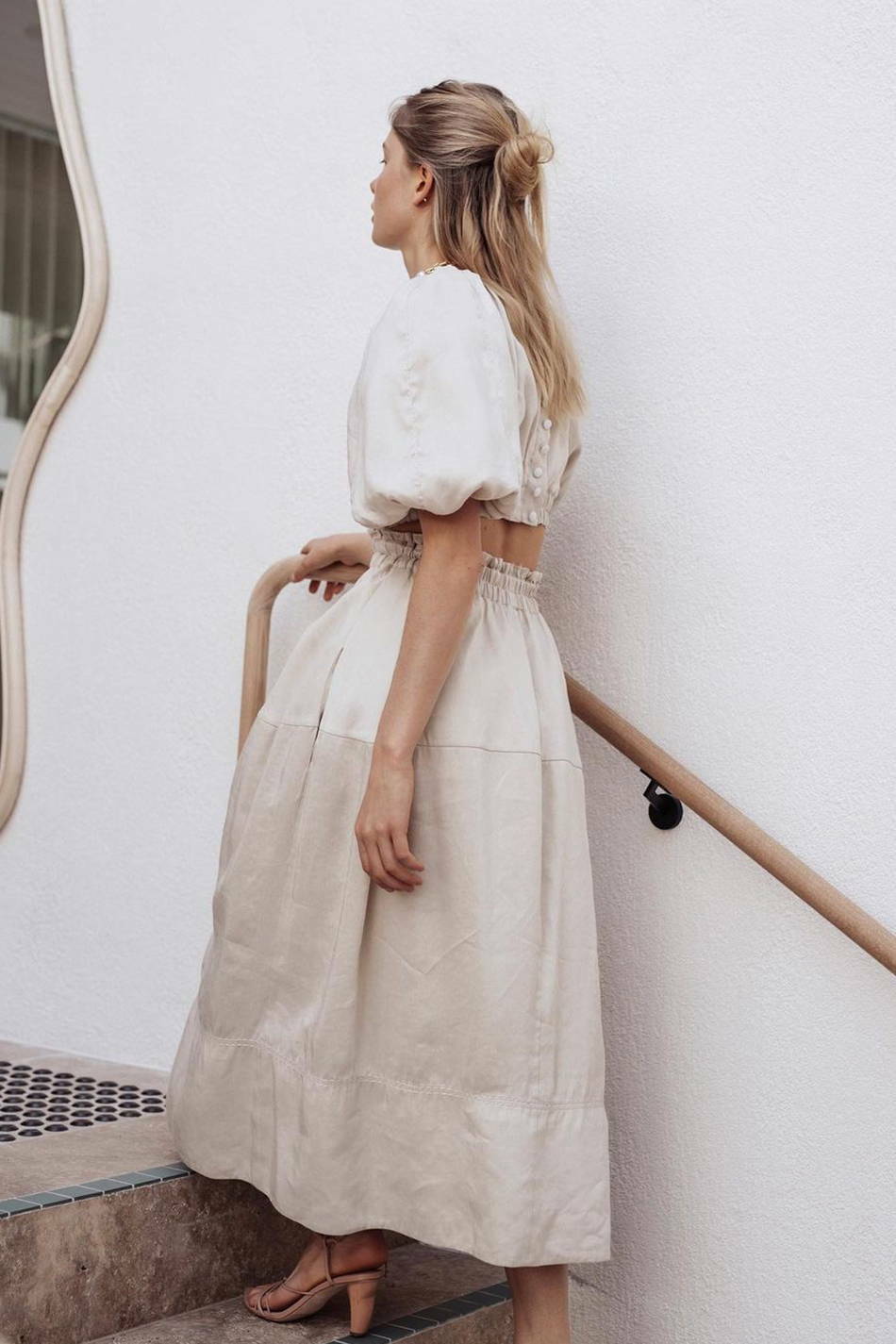 Rental Aje Euphoria Cutout Dress Stone