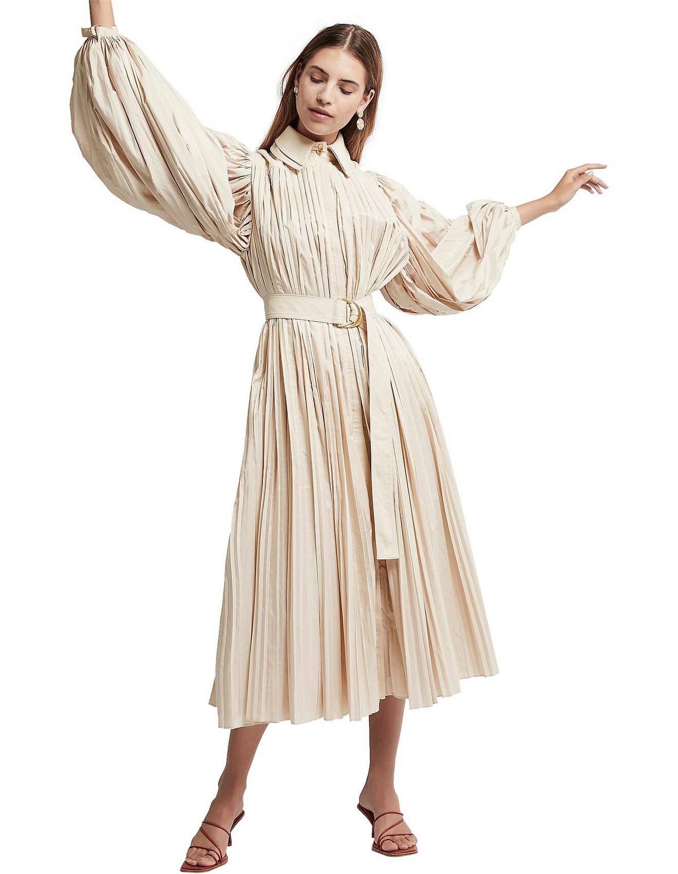 Loan a Aje Prima Pleated Midi Dress