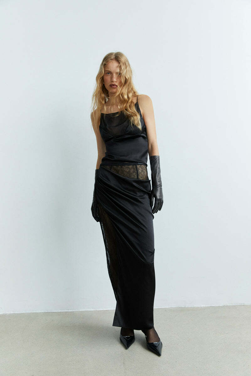 Loan a Sir The Label Dunya Draped Skirt & Cami