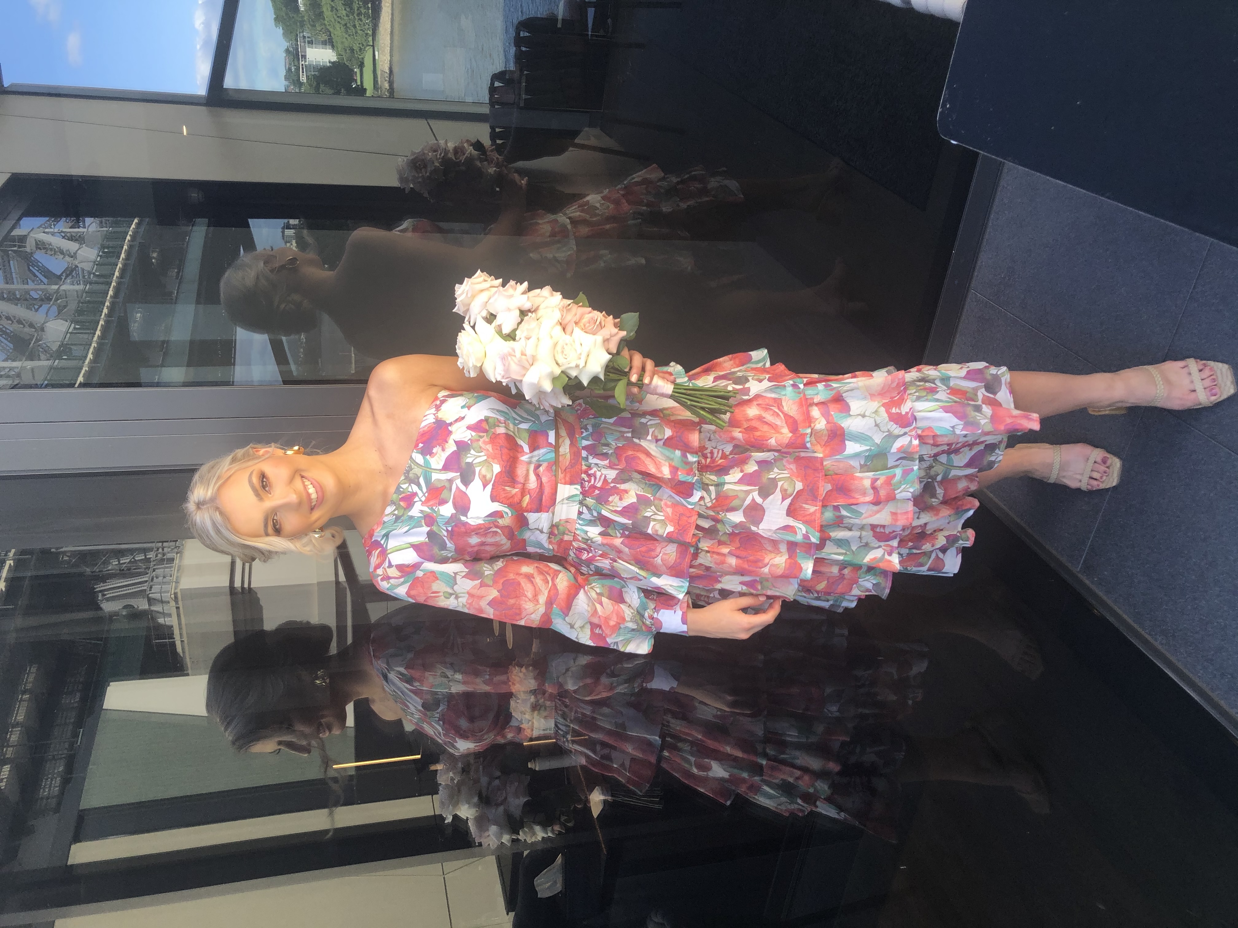 Rental Isabella Longginou Floral Tiered Skirt And Top Set