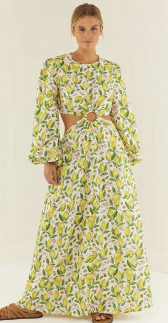For rent a Palm Noosa Domino Dress Lemon Print