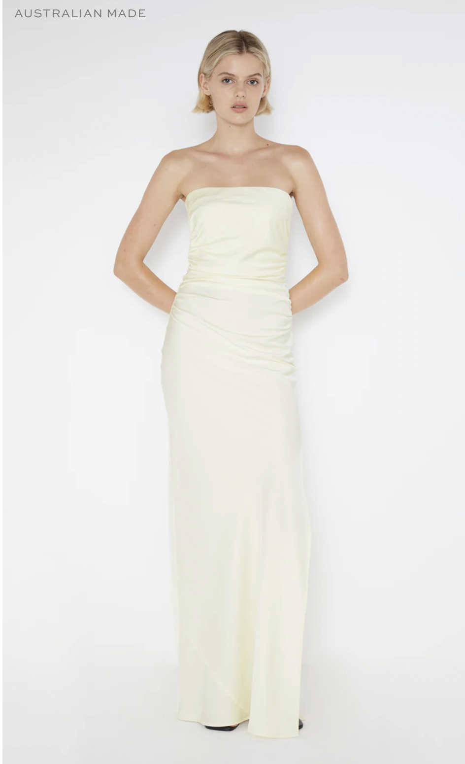 Cheap designer Bec And Bridge Eternity Strapless Maxi Dress Ice Yellow
