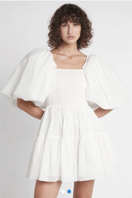 Loan a Aje Cherished Mini Dress In Ivory