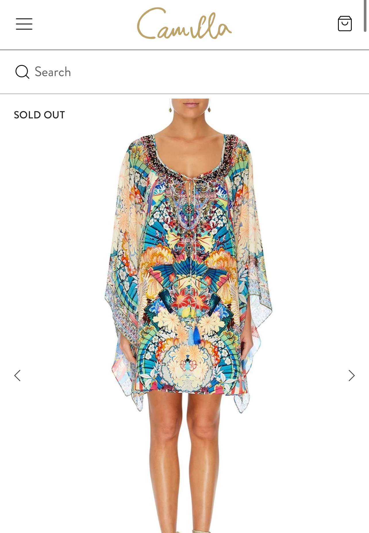 Cheap designer Camilla Camilla Short Kaftan With Tie Front Detail One Size