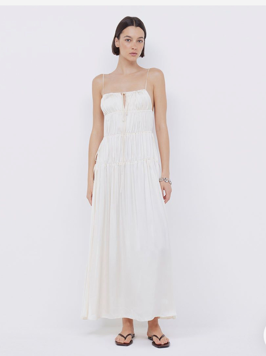 Designer rental Bec & Bridge Delphi Gathered Dress Ivory