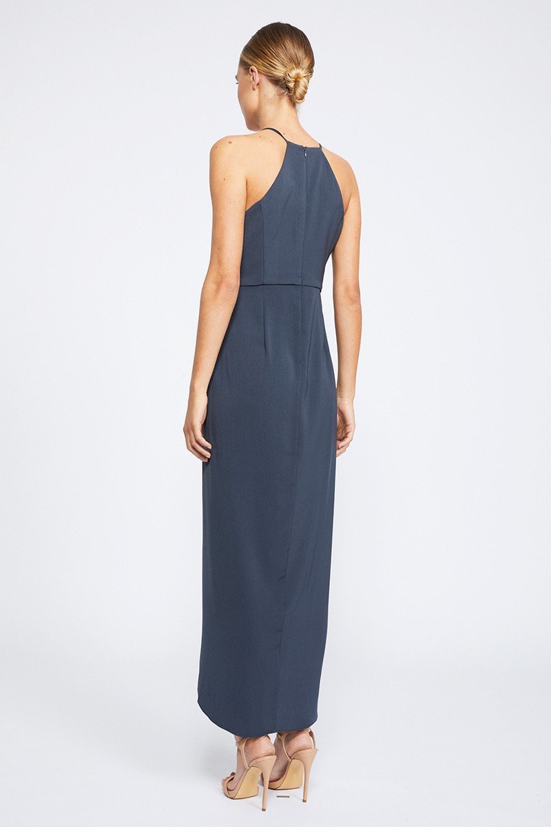 Loan a Shona Joy Core High Neck Ruched Dress Charcoal