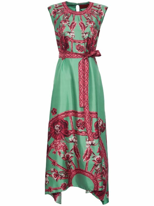 Formal rental La Double J San Carlo Belted Silk Dress