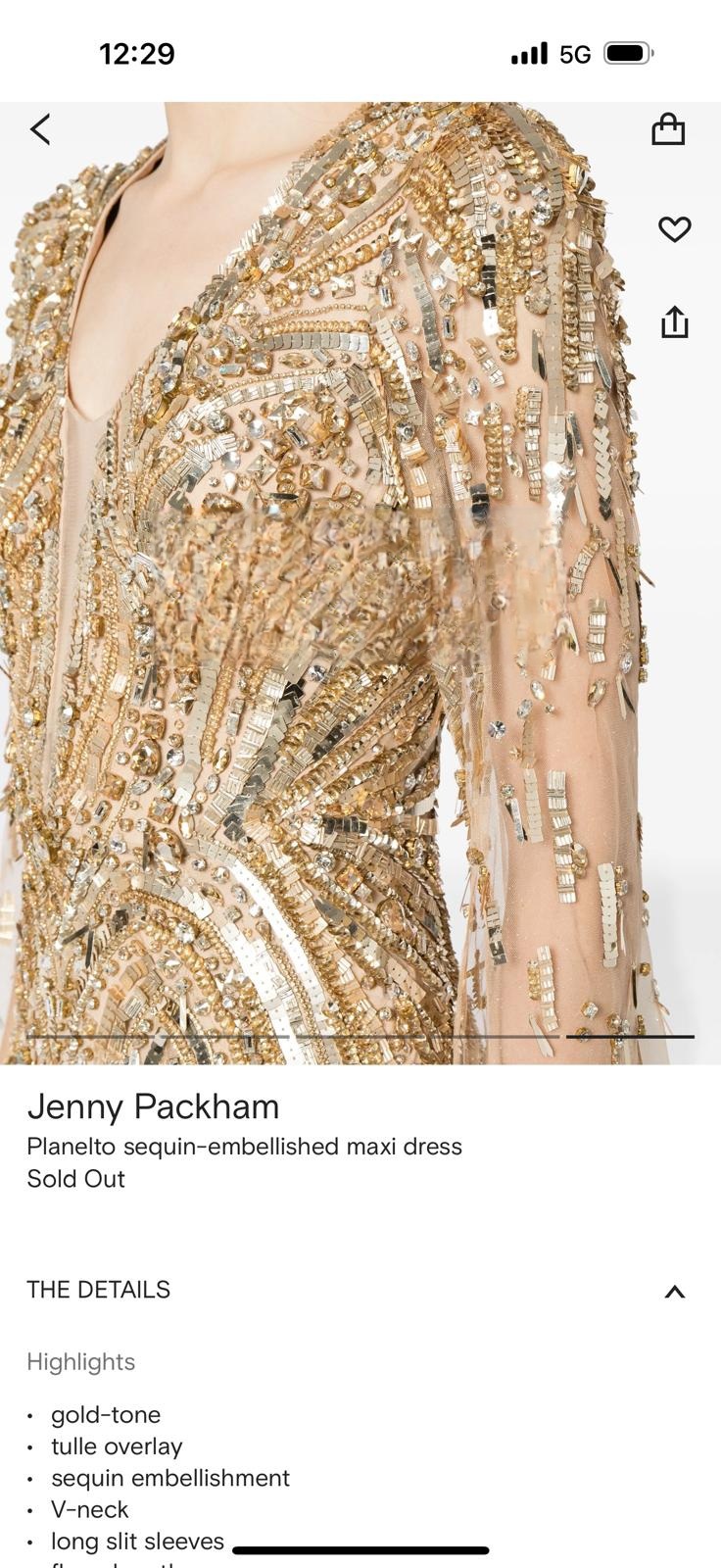 Jenny Packham Gold to loan